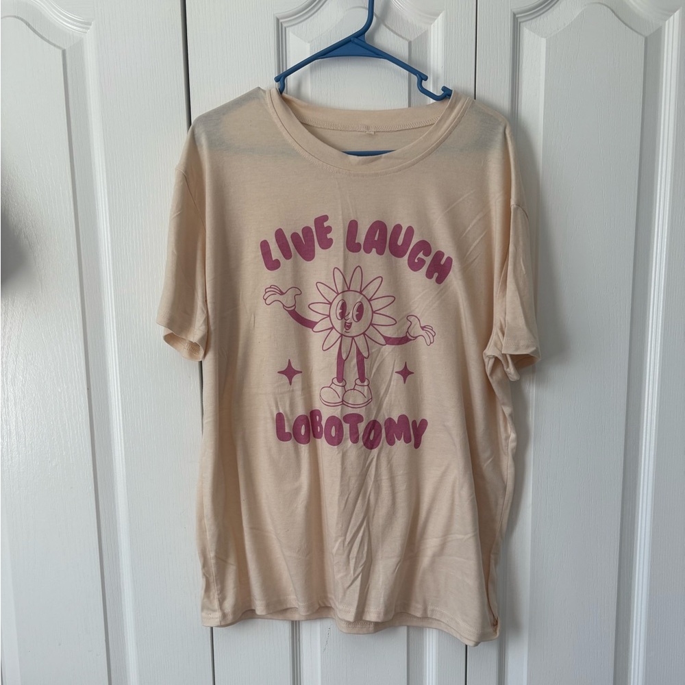 Cream & Purple “Live Laugh Lobotomy Graphic Tshirt